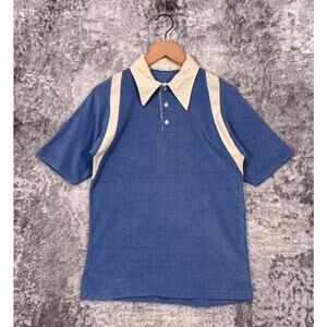 Vintage Sundek Shirt Small Mens Blue Terry Towel Cloth Retro Polo